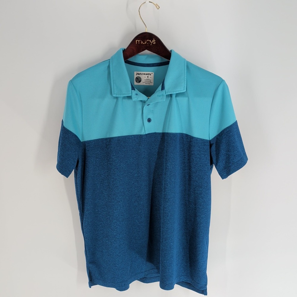 Jutonhdl Cool Dri Premium Sports Wear Classic‎ Polo Shirt Light Teal Blue Size M